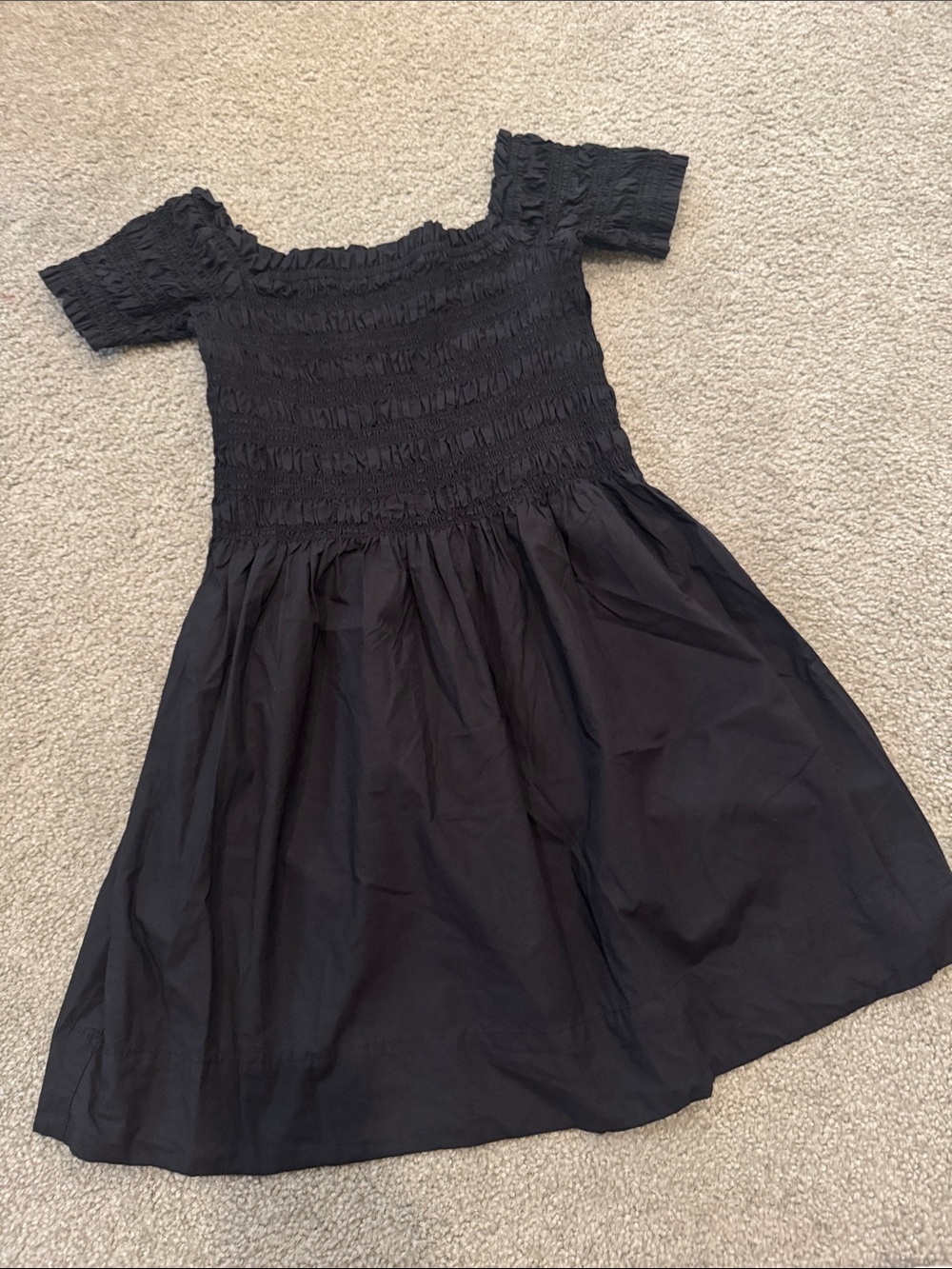 H&M Black Dress with Smocked Off-Shoulder Top